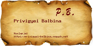 Privigyei Balbina névjegykártya
